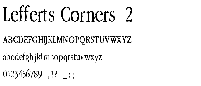 Lefferts Corners  2 font